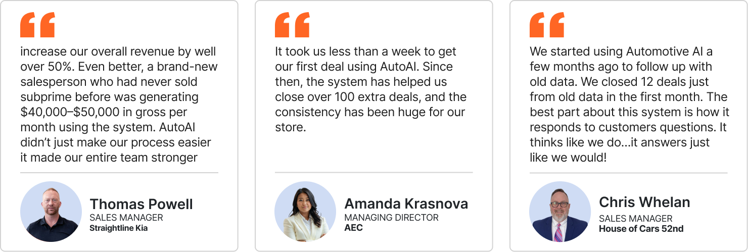 Customer testimonials